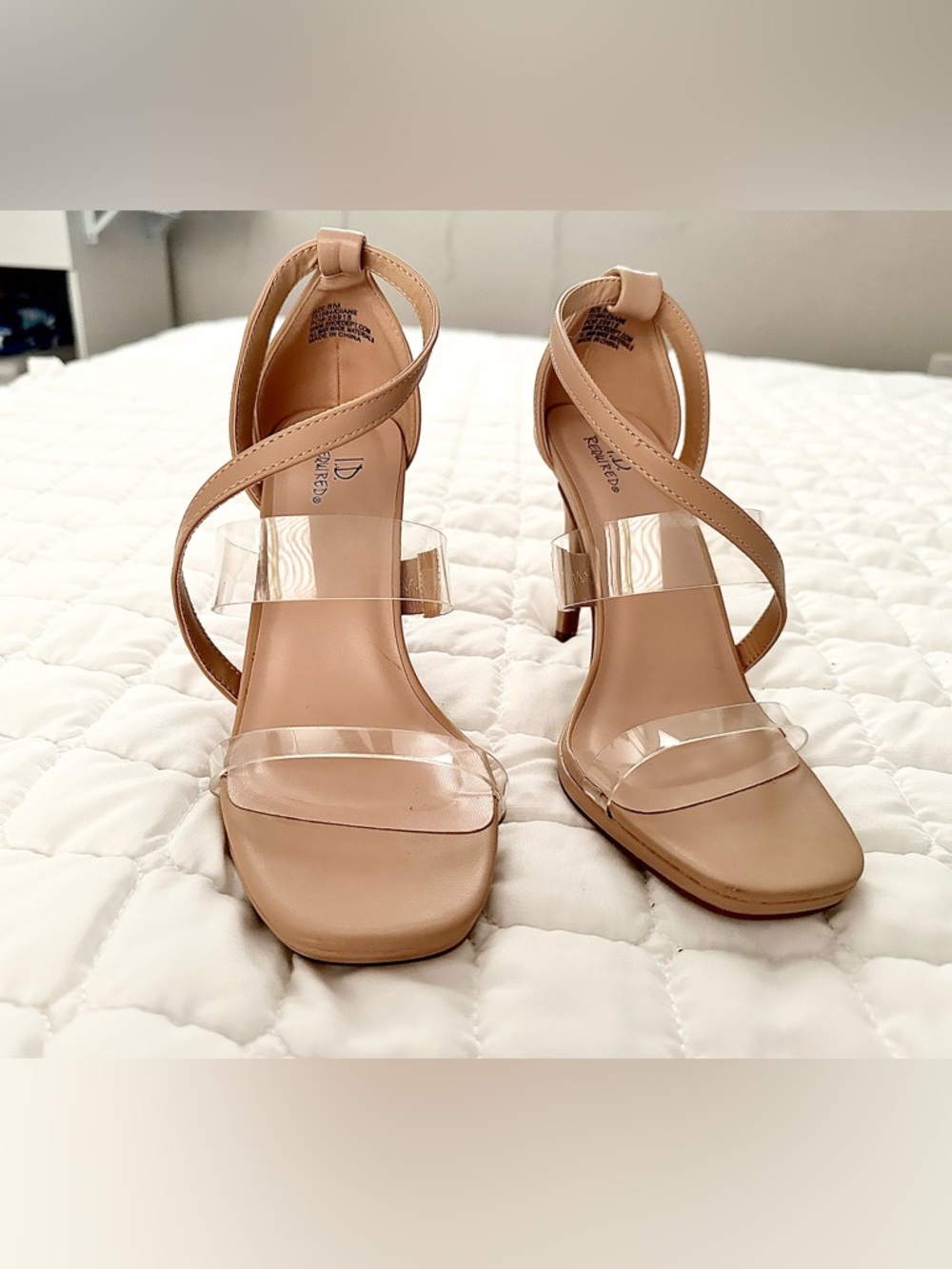 New!!! Nude Clear-Strap Stiletto Heels